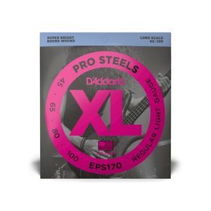 D'ADDARIO EPS170 PROSTEELS, CUERDAS PARA BAJO, LIVIANAS 45-100, ESCALA LARGA
