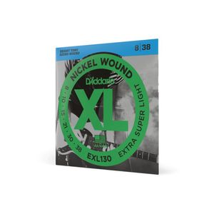 D'ADDARIO EXL130, CUERDAS PARA GUITARRA ELÉCTRICA, SÚPER EXTRA BLANDAS, 8-38