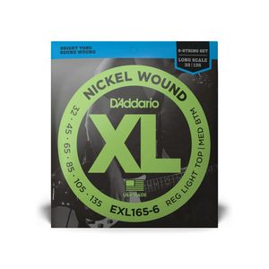 D'ADDARIO EXL1656, CUERDAS PARA BAJO CON ENTORCHADO EN NÍQUEL, 6 CUERDAS, 32-135